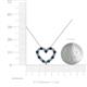 5 - Zayna 2.00 mm Round Blue Diamond and Lab Grown Diamond Heart Pendant 