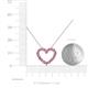 5 - Zayna 2.00 mm Round Pink Sapphire and Lab Grown Diamond Heart Pendant 