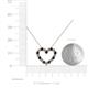 5 - Zayna 2.00 mm Round Black Diamond and Lab Grown Diamond Heart Pendant 