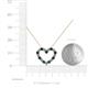 5 - Zayna 2.00 mm Round Blue Diamond and Lab Grown Diamond Heart Pendant 