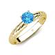 4 - Eudora Classic 6.50 mm Round Blue Topaz Solitaire Engagement Ring 