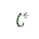 1 - Zena 0.16 ctw Emerald (1.80 mm) Single Half Hoop Huggie Earring 