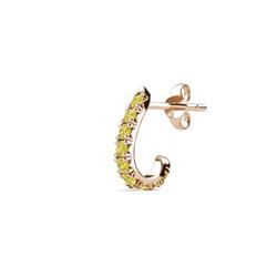 Zena ctw Yellow Diamond Single Half Hoop Huggie Earring ctw Yellow Diamond U Cut Pave Setting Women Single Half Hoop Huggie Earring in K Rose Gold