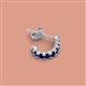 2 - Zena 0.23 ctw Blue Sapphire (1.80 mm) Single Half Hoop Huggie Earring 