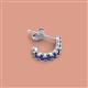 2 - Zena 0.15 ctw Iolite (1.80 mm) Single Half Hoop Huggie Earring 