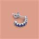 2 - Zena 0.15 ctw Iolite (1.80 mm) Single Half Hoop Huggie Earring 