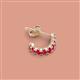 2 - Zena 0.23 ctw Ruby (1.80 mm) Single Half Hoop Huggie Earring 