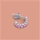 2 - Zena 0.23 ctw Pink Sapphire (1.80 mm) Single Half Hoop Huggie Earring 