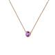 2 - Merilyn 3.00 mm Round Amethyst Bezel Set Solitaire Pendant 