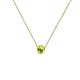 2 - Merilyn 3.00 mm Round Peridot Bezel Set Solitaire Pendant 