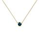 1 - Merilyn 3.00 mm Round Blue Diamond Bezel Set Solitaire Pendant 