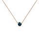 1 - Merilyn 3.00 mm Round Blue Diamond Bezel Set Solitaire Pendant 