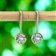 2 - Lillac Iris Round Aquamarine and Baguette Diamond Halo Dangling Earrings 