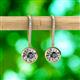 2 - Lillac Iris Round Black Diamond and Baguette White Diamond Halo Dangling Earrings 