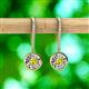 2 - Lillac Iris Round Yellow Diamond and Baguette White Diamond Halo Dangling Earrings 