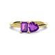 1 - Esther Emerald & Heart Shape Amethyst 2 Stone Duo Ring 