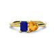 1 - Esther Emerald Shape Lab Created Blue Sapphire & Heart Shape Citrine 2 Stone Duo Ring 