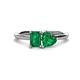 1 - Esther Emerald Shape Lab Created Emerald & Heart Shape Lab Created Emerald 2 Stone Duo Ring 