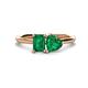 1 - Esther Emerald Shape Lab Created Emerald & Heart Shape Lab Created Emerald 2 Stone Duo Ring 