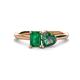 1 - Esther Emerald Shape Lab Created Emerald & Heart Shape Lab Created Alexandrite 2 Stone Duo Ring 