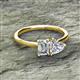 2 - Esther IGI Certified Emerald Shape Lab Grown Diamond & Heart Shape Forever Brilliant Moissanite 2 Stone Duo Ring 