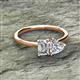 2 - Esther IGI Certified Emerald Shape Lab Grown Diamond & Heart Shape Forever One Moissanite 2 Stone Duo Ring 