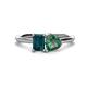 1 - Esther Emerald Shape London Blue Topaz & Heart Shape Lab Created Alexandrite 2 Stone Duo Ring 