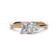 1 - Esther Emerald & Heart Shape Forever Brilliant Moissanite 2 Stone Duo Ring 