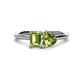 1 - Esther Emerald & Heart Shape Peridot 2 Stone Duo Ring 