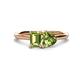 1 - Esther Emerald & Heart Shape Peridot 2 Stone Duo Ring 