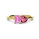 1 - Esther Emerald Shape Pink Sapphire & Heart Shape Pink Tourmaline 2 Stone Duo Ring 