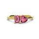 1 - Esther Emerald & Heart Shape Pink Tourmaline 2 Stone Duo Ring 