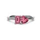 1 - Esther Emerald & Heart Shape Pink Tourmaline 2 Stone Duo Ring 