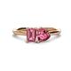 1 - Esther Emerald & Heart Shape Pink Tourmaline 2 Stone Duo Ring 