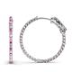 1 - Melissa 2.92 ctw (2.30 mm) Inside Outside Round Pink Sapphire and Natural Diamond Eternity Hoop Earrings 