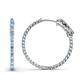 1 - Melissa 2.85 ctw (2.30 mm) Inside Outside Round Blue Topaz and Natural Diamond Eternity Hoop Earrings 