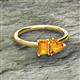 2 - Esther Emerald & Heart Shape Citrine 2 Stone Duo Ring 