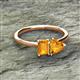 2 - Esther Emerald & Heart Shape Citrine 2 Stone Duo Ring 