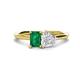 1 - Esther Emerald Shape Lab Created Emerald & Heart Shape Lab Created White Sapphire 2 Stone Duo Ring 