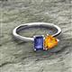 2 - Esther Emerald Shape Iolite & Heart Shape Citrine 2 Stone Duo Ring 