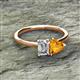 2 - Esther Emerald Shape Forever One Moissanite & Heart Shape Citrine 2 Stone Duo Ring 