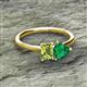 2 - Esther Emerald Shape Peridot & Heart Shape Lab Created Emerald 2 Stone Duo Ring 