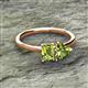 2 - Esther Emerald & Heart Shape Peridot 2 Stone Duo Ring 