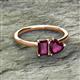 2 - Esther Emerald & Heart Shape Rhodolite Garnet 2 Stone Duo Ring 