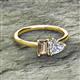 2 - Esther GIA Certified Heart Shape Diamond & Emerald Shape Smoky Quartz 2 Stone Duo Ring 