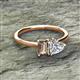 2 - Esther IGI Certified Heart Shape Lab Grown Diamond & Emerald Shape Smoky Quartz 2 Stone Duo Ring 