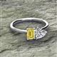 2 - Esther Emerald Shape Lab Created Yellow Sapphire & Heart Shape Forever One Moissanite 2 Stone Duo Ring 