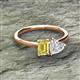 2 - Esther Emerald Shape Lab Created Yellow Sapphire & Heart Shape White Sapphire 2 Stone Duo Ring 