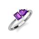 3 - Esther Emerald & Heart Shape Amethyst 2 Stone Duo Ring 