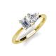 3 - Esther IGI Certified Emerald Shape Lab Grown Diamond & Heart Shape Forever One Moissanite 2 Stone Duo Ring 